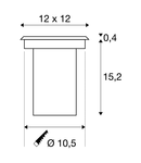 Spot incastrat, SOLASTO 120 outdoor inground montare, LED GU10 51 mm, IP67, otel inoxidabil patrat, max. 6W,