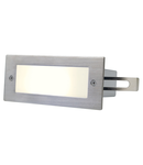 Spot incastrat, Caramiziu deschis de perete exterior, cu LED-uri, 3000K, IP44, din otel inoxidabil periat, 1W,