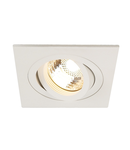 Spot incastrat, PIREQ GU10 SQUARE downlight alb mat, max. 50W, inclusiv. arcuri clip,