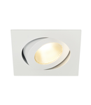 Spot incastrat, Contone incastrate montaj, cu LED-uri, 2000-3000K, patrat, alb, orientabila, 13W, inclusiv arcuri lamelare,