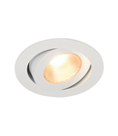 Spot incastrat, Contone incastrate montaj, cu LED-uri, 2000-3000K, rotund, alb, orientabila, 13W, inclusiv arcuri lamelare,