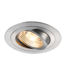 Spot incastrat, PIREQ GU10 RUNDA downlight aluminiu periat, max. 50W, inclusiv. arcuri clip,