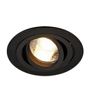 Spot incastrat, PIREQ GU10 RUNDA downlight mat negru, max. 50W, inclusiv. arcuri clip,