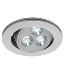 Spot incastrat, TRITON 3 incastrate montaj cu trei capete, cu LED-uri, 4000K, rotund, gri-argintiu, 3W, inclinabila,