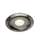 Spot incastrat, LUZO LED incastrat montaj, rotund, disc cu LED-uri, metal 2700K, periat, 85 °, 12W,