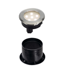 Spot incastrat, DASAR PLAT cu LED-uri in aer liber de montare Inground, LED-uri, 3000K, IP67, rotund, periat din otel inoxidabil 304, max. 0,8 W,