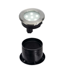 Spot incastrat, DASAR PLAT cu LED-uri in aer liber de montare Inground, LED-uri, 6500K, IP67, rotund, periat din otel inoxidabil 304, max. 0,8 W,