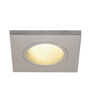 Spot incastrat, DOLIX OUT Ceiling lights GX5.3, grey Outdoor recessed fitting, QR-C51, IP65, square, silver-grey, max. 35W, incl. clip springs,