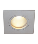 Spot incastrat, DOLIX OUT Ceiling lights GX5.3, grey Outdoor recessed fitting, QR-C51, IP65, square, silver-grey, max. 35W, incl. clip springs,