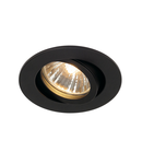 Spot incastrat, NEW TRIA 68 Ceiling lights GU10, black indoor recessed ceiling light, QPAR51, black, 50W,