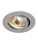 Spot incastrat, NEW TRIA 68 Ceiling lights GU10, aluminium indoor recessed ceiling light, QPAR51 brushed aluminium 50W,