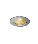 Spot incastrat, NEW TRIA 68 Ceiling lights, aluminium LED indoor recessed ceiling light, brushed aluminium, 1800-3000K 7.2W,