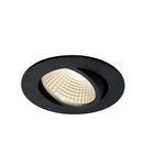 Spot incastrat, NEW TRIA 68 Ceiling lights, black Indoor LED recessed ceiling light black round 3000K 38° incl. driver clip springs,