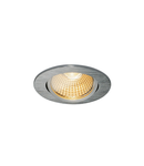 Spot incastrat, NEW TRIA 68 Ceiling lights, aluminium Indoor LED recessed ceiling light alu 2700K round,