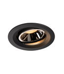 Spot incastrat, NUMINOS MOVE M Ceiling lights, black Indoor LED recessed ceiling light black/chrome 2700K 20° rotating and pivoting,