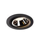 Spot incastrat, NUMINOS MOVE L Ceiling lights, black Indoor LED recessed ceiling light black/chrome 3000K 20° rotating and pivoting,