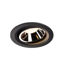 Spot incastrat, NUMINOS MOVE L Ceiling lights, black Indoor LED recessed ceiling light black/chrome 3000K 55° rotating and pivoting,