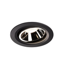 Spot incastrat, NUMINOS MOVE L Ceiling lights, black Indoor LED recessed ceiling light black/chrome 4000K 40° rotating and pivoting,