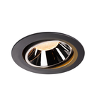 Spot incastrat, NUMINOS MOVE XL Ceiling lights, black Indoor LED recessed ceiling light black/chrome 2700K 20° rotating and pivoting,