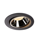 Spot incastrat, NUMINOS MOVE XL Ceiling lights, black Indoor LED recessed ceiling light black/chrome 3000K 20° rotating and pivoting,
