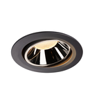 Spot incastrat, NUMINOS MOVE XL Ceiling lights, black Indoor LED recessed ceiling light black/chrome 3000K 40° rotating and pivoting,