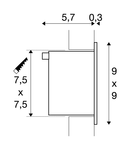 Spot incastrat, FRAME BASIC Wall lights, grey recessed fitting, LED, 4000K, square, silver-grey, incl. leaf springs,