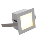 Spot incastrat, FRAME BASIC Wall lights, grey recessed fitting, LED, 3000K, square, silver-grey, incl. leaf springs,