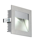 Spot incastrat, FRAME CURVE Wall lights, grey recessed fitting, LED, 4000K, square, silver-grey, incl. leaf springs,