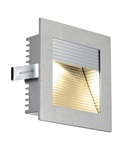 Spot incastrat, FRAME CURVE Wall lights, grey recessed fitting, LED, 3000K, square, silver-grey, incl. leaf springs,