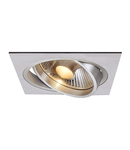 Spot incastrat, NEW TRIA 150 Ceiling lights GU10, aluminium single-headed, QPAR111, square, brushed aluminium, max. 75W, incl. leaf springs,