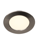 Spot incastrat, DL 126 Ceiling lights, grey recessed fitting, LED, 2700K, round, brushed metal, 2.8W,