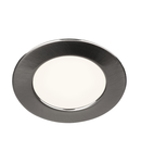 Spot incastrat, DL 126 Ceiling lights, grey recessed fitting, LED, 3000K, round, brushed metal, 2.8 W, incl. leaf springs,