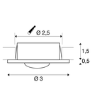 Spot incastrat, DEKLED Ceiling lights, grey recessed fitting, LED, 4000K, round, silver metallic, 1W,