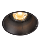 Spot incastrat, HORN-T Ceiling lights GU10, black recessed fitting, QPAR51, round, matt black, tiltable, max. 50W, incl. clip springs,