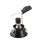 Spot incastrat, HORN-T Ceiling lights GU10, black recessed fitting, QPAR51, round, matt black, tiltable, max. 50W, incl. clip springs,