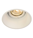 Spot incastrat, HORN-T Ceiling lights GU10, white recessed fitting, QPAR51, round, matt white, tiltable, max. 50W, incl. clip springs,