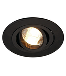 Spot incastrat, NEW TRIA 78 XL Ceiling lights GU10, black recessed fitting, QPAR51, round, matt black, max. 50W, incl. clip springs,