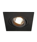 Spot incastrat, NEW TRIA 78 XL Ceiling lights GU10, black recessed fitting, QPAR51, square, matt black, max. 50W, incl. clip springs,