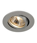 Spot incastrat, NEW TRIA 68 Ceiling lights GU10, aluminium recessed fitting, QPAR51, round, brushed aluminium, max. 50W, incl. clip springs,