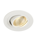 Spot incastrat, NEW TRIA 77 Ceiling lights, white LED, 2700K, round, white, 38°, incl. driver, clip springs,