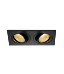 Spot incastrat, NEW TRIA 155 Ceiling lights, black double-headed LED, 2700K, rectangular, matt black, 38°, 15W, incl. driver, clip springs,