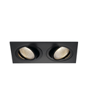 Spot incastrat, NEW TRIA 155 Ceiling lights, black double-headed LED, 3000K, rectangular, matt black, 38°, 15W, incl. driver, clip springs,