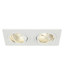 Spot incastrat, NEW TRIA 155 Ceiling lights, white double-headed LED, 3000K, rectangular, white, 38°, 14.7W, incl. driver, clip springs,