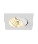 Spot incastrat, NEW TRIA 68 Ceiling lights, white LED, 3000K, square, white, 38°, incl. driver, clip springs,