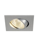 Spot incastrat, NEW TRIA 68 Ceiling lights, aluminium LED, 3000K, square, brushed aluminium, 38°, incl. driver, clip springs,