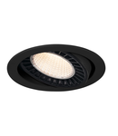 Spot incastrat, SUPROS Ceiling lights, black recessed fitting, LED, 3000K, round, black, 3000lm, 60° reflector, incl. clip springs,