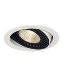 Spot incastrat, SUPROS Ceiling lights, white recessed fitting, LED, 3000K, round, white, 3000lm, 60° reflector, incl. clip springs,