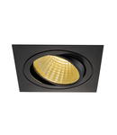 Spot incastrat, NEW TRIA 150 Ceiling lights, black LED, 2700K, square, black, 30°, 29W, incl. driver, clip springs,