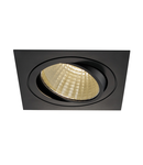 Spot incastrat, NEW TRIA 150 Ceiling lights, black LED, 3000K, square, black, 30°, 29W, incl. driver, clip springs,