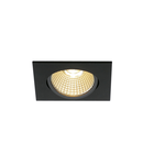 Spot incastrat, NEW TRIA 68 Ceiling lights, black LED, 3000K, square, matt black, 38°, 12W, incl. driver, clip springs,